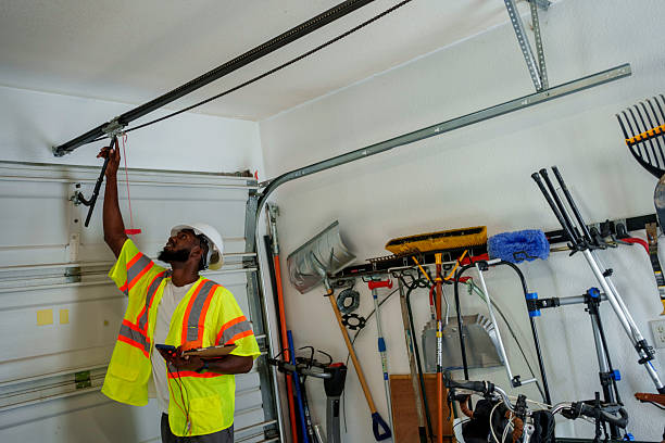 Professional Garage Door technician working in Mustang Ridge, TX
